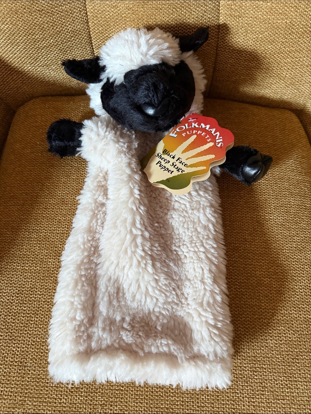 Folkmanis Black-Face Sheep Hand Puppet - White & Black